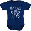 imageTstars My Siblings Have Paws Dog Cat Sibling Outfits Funny Baby Boy Girl BodysuitNavy