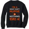 imageTstars Night Shift Nurse Nothing Scares Me Funny Halloween Women SweatshirtBlack