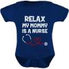imageTstars Relax My Mommy Is a Nurse Outfit Funny Mom Nurse Gift Baby BodysuitNavy