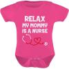 imageTstars Relax My Mommy Is a Nurse Outfit Funny Mom Nurse Gift Baby BodysuitWow Pink