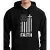 imageTstars USA American Flag Sweater Cross Faith Hoodie Patriotic Sweatshirts for MenBlack