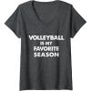 imageWomens Volleyball Is My Favorite Season Gift for Volleyball Lovers VNeck TShirtDark Heather Grey