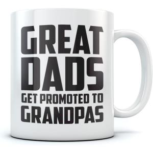 imageGreat Dads Get Promoted To Grandpas Coffee Mug 15 Ounce WhiteWhite