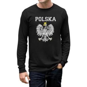 imageTeeStars Mens  Polska Est Soccer Team Long Sleeve TShirtBlack