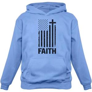 imageTstars American Christian Distressed Black USA Flag  Cross Have Faith HoodieCalifornia Blue