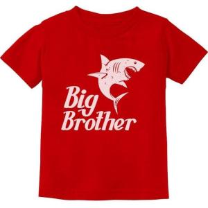 imageTstars Big Brother Shark Shirt Gift for Shark Loving Toddler Boys Infant Kids TshirtRed