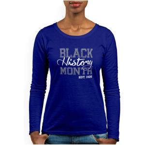imageTstars Black History Month Apparel Black History Shirts for Women Long Sleeve T ShirtBlue