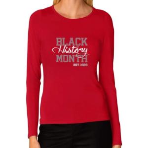 imageTstars Black History Month Apparel Black History Shirts for Women Long Sleeve T ShirtRed