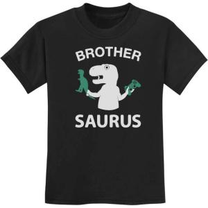 imageTstars Brother Saurus Shirt Cute Boy T Rex Gift for Big Brother Kids TShirtBlack