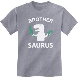 imageTstars Brother Saurus Shirt Cute Boy T Rex Gift for Big Brother Kids TShirtGray