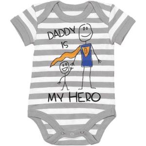 imageTstars Daddy Is My Hero Fathers Day Baby Boy Girl Outfit New Dad Gifts I Love Papa Infant BodysuitHero  GrayWhite