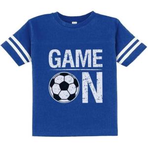 imageTstars Game On Soccer Shirts for Boys Girls Gifts for Players Kids Jersey TShirtBlue