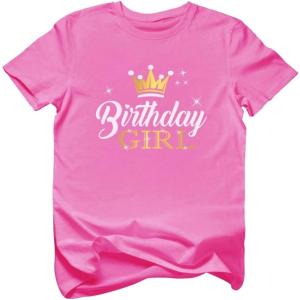 imageTstars Gift for Birthday Girl Princess Party Girly Kids TShirtPink