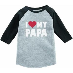 imageTstars I Love Heart My Papa 34 Sleeve Baseball Jersey Toddler ShirtDark Gray