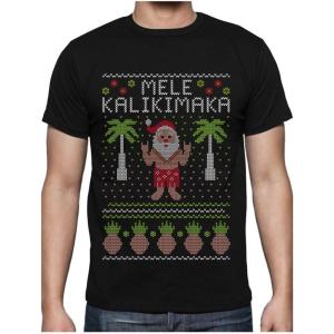 imageTstars Mele Kalikimaka Hawaiian Shirt Ugly Christmas Tank Top TShirt Medium Black