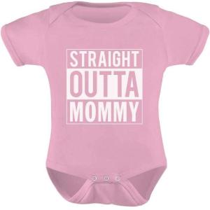 imageTstars Straight Outta Mommy Newborn Girl Boy Outfits New Mom Gifts Funny Baby BodysuitPink
