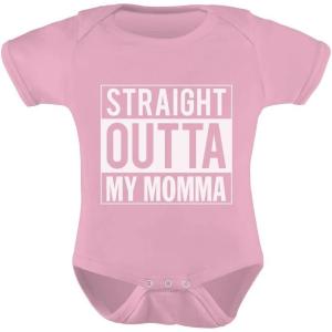 imageTstars Straight Outta My Momma Baby GirlBoy Infant Funny Baby BodysuitPink