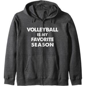 imageVolleyball Is My Favorite Season Gift for Volleyball Lovers Zip HoodieDark Heather Grey