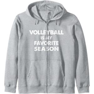 imageVolleyball Is My Favorite Season Gift for Volleyball Lovers Zip HoodieHeather Grey