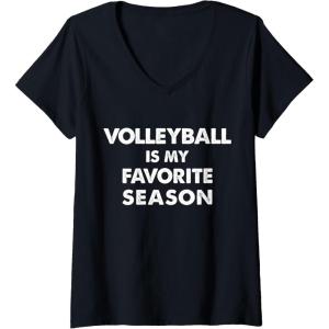 imageWomens Volleyball Is My Favorite Season Gift for Volleyball Lovers VNeck TShirtBlack