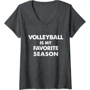 imageWomens Volleyball Is My Favorite Season Gift for Volleyball Lovers VNeck TShirtDark Heather Grey