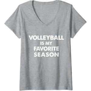imageWomens Volleyball Is My Favorite Season Gift for Volleyball Lovers VNeck TShirtHeather Grey