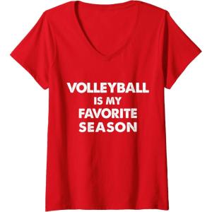 imageWomens Volleyball Is My Favorite Season Gift for Volleyball Lovers VNeck TShirtRed
