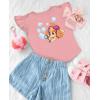 imageMighty Pup Skye Birthday Girl Shirt  Paw Patrol 3rd 4th Birthday Gift for Toddler Girls  Ruffle Sleeve TShirtBubbles Ruffle  Mauvelous