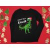 imageTstars Christmas Shirt Jingle Bell Rawr T Rex Santa Youth Kids Long Sleeve TShirtRed