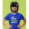 imageTstars Eat Sleep Hockey Repeat Shirt Gift for Players Boys Youth Kids TShirtBlue