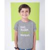 imageTstars Eat Sleep Hockey Repeat Shirt Gift for Players Boys Youth Kids TShirtGray