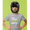 imageTstars Eat Sleep Hockey Repeat Shirt Gift for Players Boys Youth Kids TShirtGray