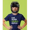 imageTstars Eat Sleep Hockey Repeat Shirt Gift for Players Boys Youth Kids TShirtNavy