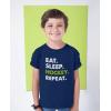 imageTstars Eat Sleep Hockey Repeat Shirt Gift for Players Boys Youth Kids TShirtNavy