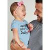 imageTstars Happy Fathers Day DaddyFirst Fathers Day BodysuitGift for New DadNewborn Infant Outfit Boy or Girl Size 3M24MHappy 1st  Aqua