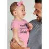 imageTstars Happy Fathers Day DaddyFirst Fathers Day BodysuitGift for New DadNewborn Infant Outfit Boy or Girl Size 3M24MHappy 1st  Pink