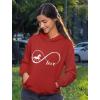 imageTstars Infinity Love Horse Hoodie for Women and Teen Girls Equestrian Horseback Riding Gift Idea Sweatshirt with HorsesRed