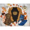 imageTstars Leopard Halloween Pumpkin Shirt Fall Top Thanksgiving Women TShirtGray