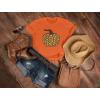 imageTstars Leopard Halloween Pumpkin Shirt Fall Top Thanksgiving Women TShirtGray
