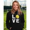 imageTstars Love Softball Sweatshirt Hoodie Novelty Gifts for Coaches Fan Players Pitcher Hoodies for Women Teen GirlsBlack