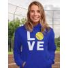 imageTstars Love Softball Sweatshirt Hoodie Novelty Gifts for Coaches Fan Players Pitcher Hoodies for Women Teen GirlsRoyal