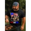 imageTstars Murica American Flag Trump Shirt  Patriotic USA MAGA Mens Tee for 4th of July ampamp Memorial DayBigfoot  Black