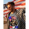 imageTstars Murica American Flag Trump Shirt  Patriotic USA MAGA Mens Tee for 4th of July ampamp Memorial DayBigfoot  Gray