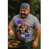imageTstars Murica American Flag Trump Shirt  Patriotic USA MAGA Mens Tee for 4th of July ampamp Memorial DayBigfoot  Gray
