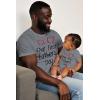 imageTstars Our First Fathers Day Dad and Baby Matching Outfits  New Dads Gift Adult Shirt and Infant BodysuitDad Gray  Baby Gray
