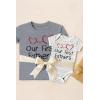 imageTstars Our First Fathers Day Dad and Baby Matching Outfits  New Dads Gift Adult Shirt and Infant BodysuitDad Gray  Baby GrayWhite