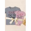 imageTstars Our First Fathers Day Dad and Baby Matching Outfits  New Dads Gift Adult Shirt and Infant BodysuitDad Gray  Baby Pink