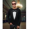 imageTstars Printed Tuxedo with Bowtie Suit Funny Long Sleeve TShirtBlack