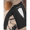imageTstars Printed Tuxedo with Bowtie Suit Funny Long Sleeve TShirtBlack