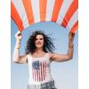 imageTstars USA American Flag Womens Tank Top  4th of July Patriotic Memorial Day Racerback ShirtWhite